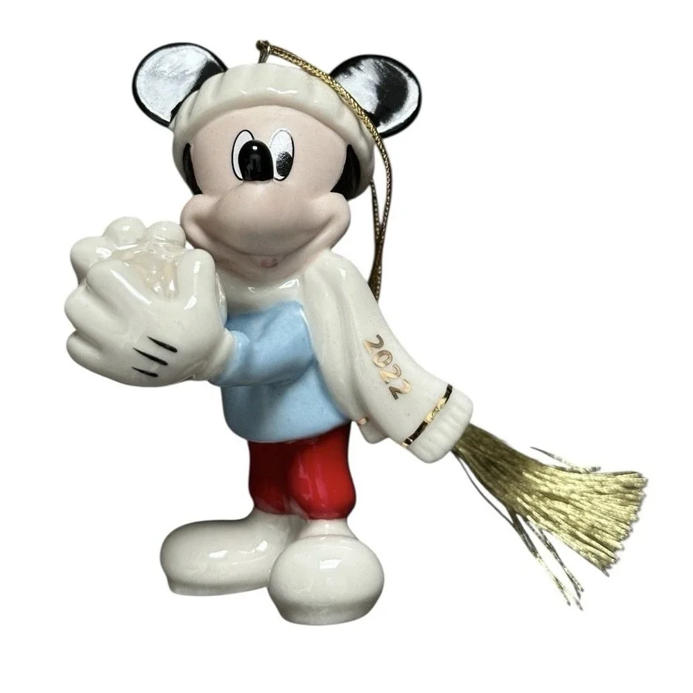 Disney Lenox Mickey Mouse Snow‎ Games Christmas Ornament 2022 Porcelain